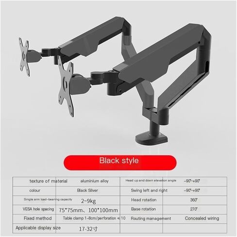 Monitor Stand Dual-Screen Desktop Computer Lifting and Heightening Shelf Desktop Punch-Free Universal Hanger in Saudi Arabia