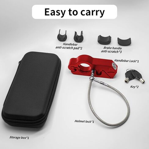 قفل خوذة الدراجة النارية وقفل المقود وقفل الفرامل المضاد للسرقة لقطر المقود في حدود 1.3-1.5 بوصة لجميع الدراجات الثلاثية والدراجات ATV سكوتر (أزرق) in Kuwait