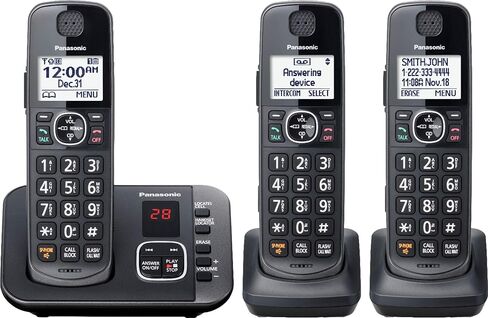 Panasonic KX-TGE633M DECT 6.0 Digital Technology Expandable 3 Handset Cordless Phone with Answering Machine (Renewed) in Saudi Arabia