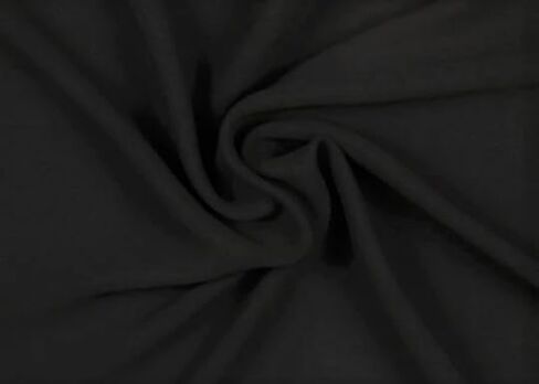 Stretch Crepe Fabric - Versatile Polyester Cloth by The Yard with 2-Way Stretch - Ideal for Dresses, Gowns, Pants, Drapes, and Backdrops - 1 Yard (Black) in Saudi Arabia