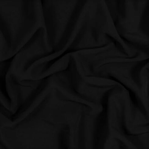 Stretch Crepe Fabric - Versatile Polyester Cloth by The Yard with 2-Way Stretch - Ideal for Dresses, Gowns, Pants, Drapes, and Backdrops - 1 Yard (Black) in Saudi Arabia