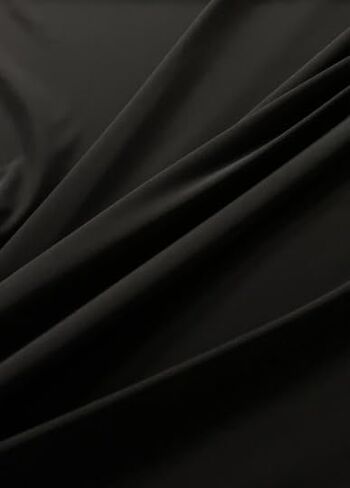 Stretch Crepe Fabric - Versatile Polyester Cloth by The Yard with 2-Way Stretch - Ideal for Dresses, Gowns, Pants, Drapes, and Backdrops - 1 Yard (Black) in Saudi Arabia