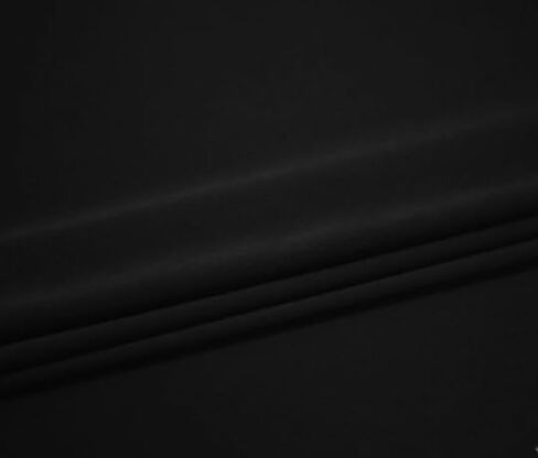 Stretch Crepe Fabric - Versatile Polyester Cloth by The Yard with 2-Way Stretch - Ideal for Dresses, Gowns, Pants, Drapes, and Backdrops - 1 Yard (Black) in Saudi Arabia