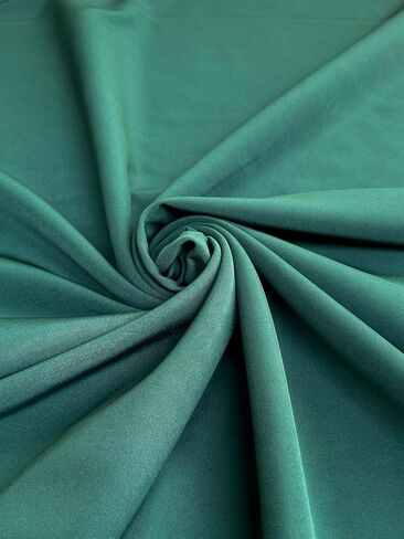 Stretch Crepe Fabric - Versatile Polyester Cloth by The Yard with 2-Way Stretch - Ideal for Dresses, Gowns, Pants, Drapes, and Backdrops - 1 Yard (Black) in Saudi Arabia
