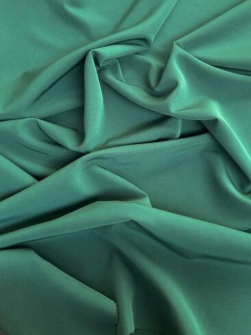 Stretch Crepe Fabric - Versatile Polyester Cloth by The Yard with 2-Way Stretch - Ideal for Dresses, Gowns, Pants, Drapes, and Backdrops - 1 Yard (Black) in Saudi Arabia