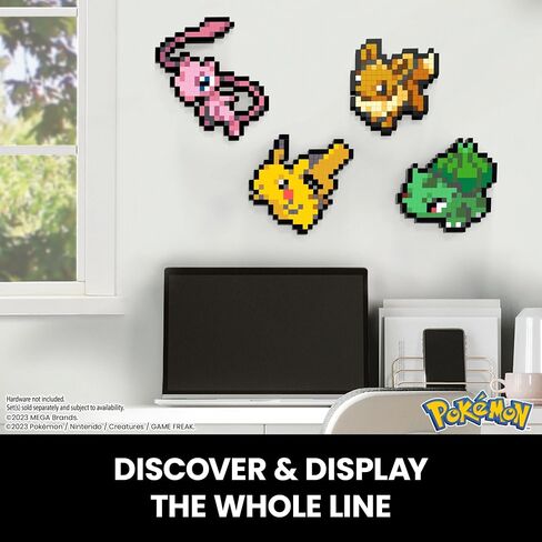 Mega Pokemon Eevee 323 Piece Building Set تحتوي على 1 بكسل الشكل الرجعية لزينة الجدار أو الجدول ، لعبة قابلة للبناء وعرض لهواة جمع العملات ، HTH78 in Kuwait