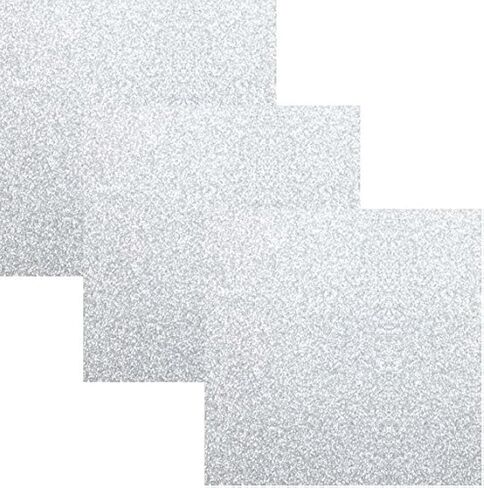 Siser EasyPSV Glitter Permanent Self Adhesive Craft Vinyl 12" x 12" Sheets 3 Pack (Diamond Silver) in Saudi Arabia