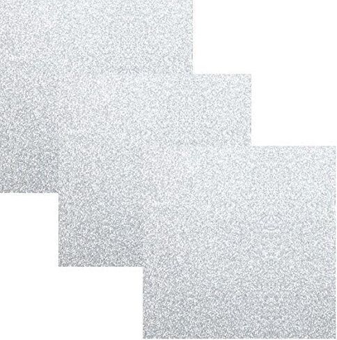 Siser EasyPSV Glitter Permanent Self Adhesive Craft Vinyl 12" x 12" Sheets 3 Pack (Diamond Silver) in Saudi Arabia