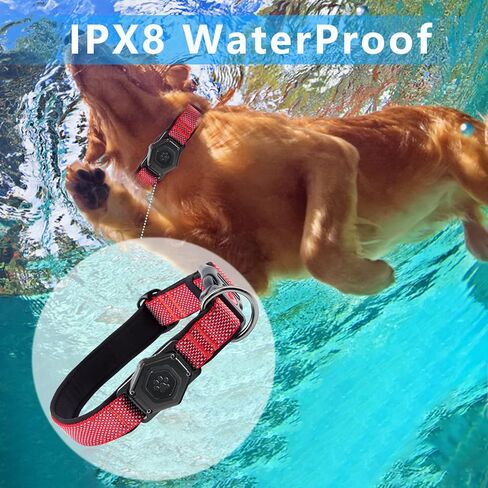 Airtag Dog Collar,Durable Dog Collar with Waterproof Apple Air Tag Holder Case,Adjustable,Soft,and Reflective GPS Tracking Dog Collars for Medium and Heavy Duty Large Dog Boy or Gril in Kuwait