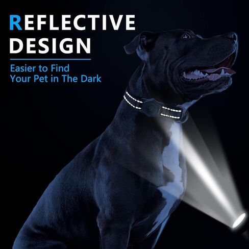 Airtag Dog Collar,Durable Dog Collar with Waterproof Apple Air Tag Holder Case,Adjustable,Soft,and Reflective GPS Tracking Dog Collars for Medium and Heavy Duty Large Dog Boy or Gril in Kuwait