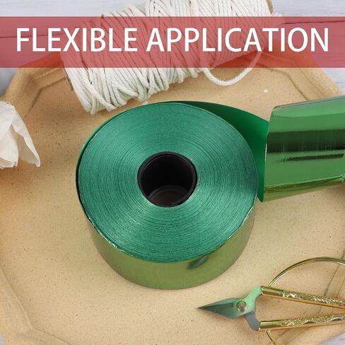 Shiny Waterproof Ribbon,Curling Ribbon for Gifts Package Wrapping,Crafting. (Green, 2inch x 100yards) in Saudi Arabia