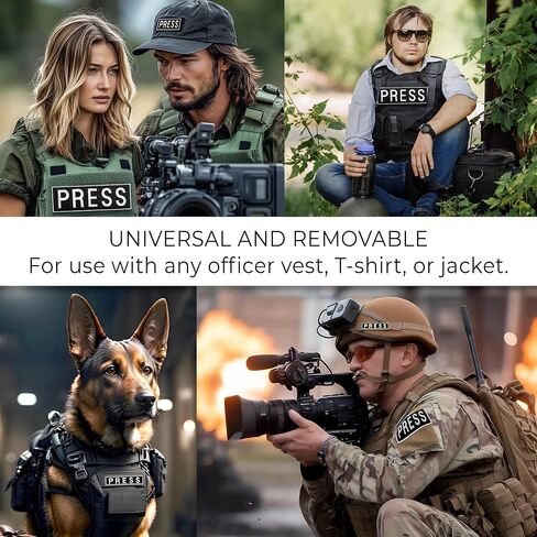 Press Badge Embroidered Patches for Backpacks, Jackets, Press Vest, Photographer Vest - Press Patch with Hook and Loop Patches - Tactical Patches 3.15x9.8 inches, 1x4.5 inches, 3.54x2 inches (Black) in Saudi Arabia