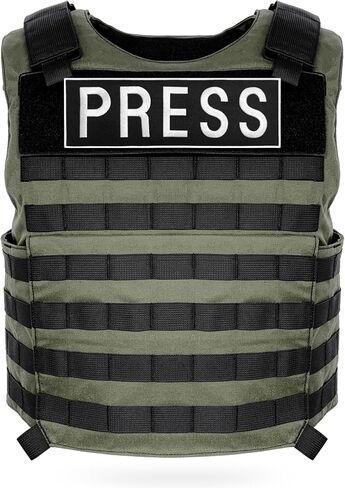 Press Badge Embroidered Patches for Backpacks, Jackets, Press Vest, Photographer Vest - Press Patch with Hook and Loop Patches - Tactical Patches 3.15x9.8 inches, 1x4.5 inches, 3.54x2 inches (Black) in Saudi Arabia