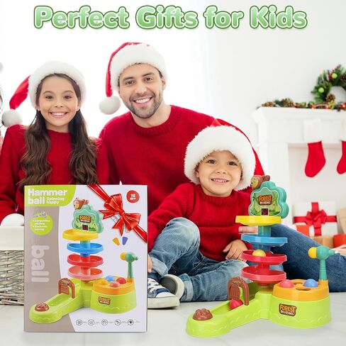 Toddler Montessori Toys for 1 Year Old | 3 in 1 Hammer Pound Ball Toy & Shoot Balls with Scoring Game & Ball Drop Game Learning Toys for Toddlers 1-3 Year Old Girl Boy Birthday Gift Ages 1 2 3 in Saudi Arabia