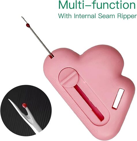 Magnetic Seam Guide for Sewing Machine,2025 Upgraded Multifunctional Polygonal Magnet Seam Hemmer Guide with Scale,Seam Ripper,Universal Sewing Accessories & Supplies for Sewing Machine (Pink) in Saudi Arabia