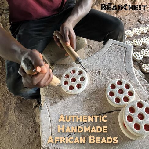 The Bead Chest Copper Heishi Beads 3mm Ethiopian Metal Spacers, Full Strand for Jewelry Making I Approximately 400 Beads in Kuwait