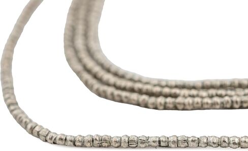 The Bead Chest Copper Heishi Beads 3mm Ethiopian Metal Spacers, Full Strand for Jewelry Making I Approximately 400 Beads in Kuwait