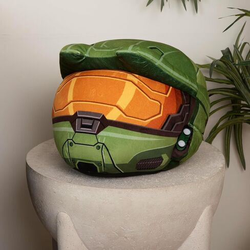 Club Mocchi Mocchi -Halo Plush - Master Chief Helmet Plushie - شخصيات قابلة للتحصيل - ثقافة البوب الوعرة الوعرة ولعب ألعاب الفيديو - 15 بوصة in Kuwait
