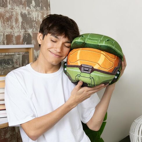 Club Mocchi Mocchi -Halo Plush - Master Chief Helmet Plushie - شخصيات قابلة للتحصيل - ثقافة البوب الوعرة الوعرة ولعب ألعاب الفيديو - 15 بوصة in Kuwait