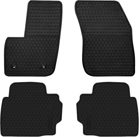 سجادات أرضية السيارة من Ucarsol مناسبة تمامًا لسيارة Ford Fusion 2013 2014 2015 2016/2013-2016 Lincoln MKZ، مطاط عديم الرائحة وقابل للغسل ومضاد للانزلاق وبطانة أرضية للسيارة في جميع الأحوال الجوية باللون الأسود in Saudi Arabia
