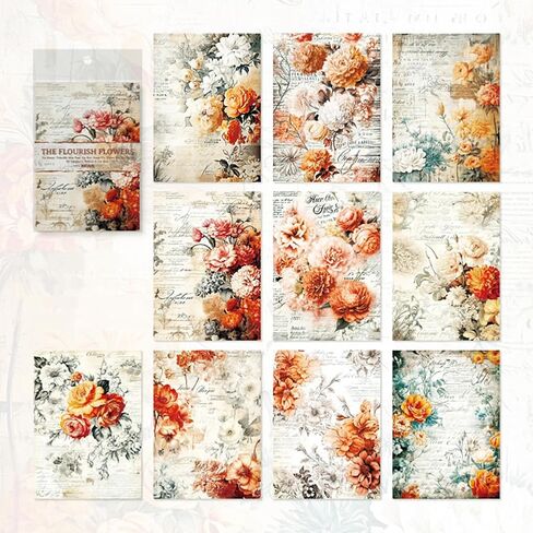 Mafeloe 30 Pitch Scrapbook Supplies Vintage ، Junk Journal Kit Decoupage Paper Scrapbook Materials-Retro Garden Series-CSHS in Kuwait