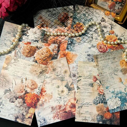 Mafeloe 30 Pitch Scrapbook Supplies Vintage ، Junk Journal Kit Decoupage Paper Scrapbook Materials-Retro Garden Series-CSHS in Kuwait