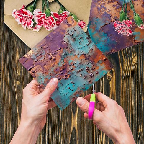 Rust Textures Scrapbook Paper, 24 Sheets Vintage Cardstock Single-Side Pattern 6 Inch Decorative Paper Pad for Junk Journals, Scrapbooking, Collage Art, Paper Crafts - 12 Designs (Pattern 1) in Saudi Arabia