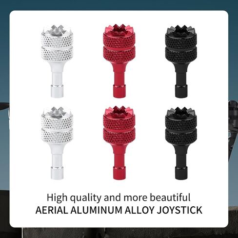 6 PCS Drone Controller Sticks, Detachable Aluminum Alloy Drone Joysticks Sticks Compatible with DJI Mini 3 Pro/Mini 4 Pro/Air 3/Mavic 3 Pro RC & RC 2 Replacement Accessories(Silver, Black, Red) in Kuwait