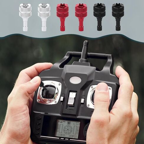 6 PCS Drone Controller Sticks, Detachable Aluminum Alloy Drone Joysticks Sticks Compatible with DJI Mini 3 Pro/Mini 4 Pro/Air 3/Mavic 3 Pro RC & RC 2 Replacement Accessories(Silver, Black, Red) in Kuwait