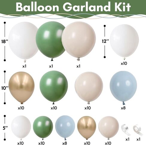 Mermaid Balloon Garland Arch Kit, 106 Packs Metallic Purple Pink Green Blue Latex Balloons with Mermaid Tail Seashell Foil Balloons for Girls Birthday, Baby Shower Party Decorations in Kuwait