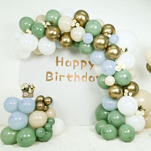 Mermaid Balloon Garland Arch Kit, 106 Packs Metallic Purple Pink Green Blue Latex Balloons with Mermaid Tail Seashell Foil Balloons for Girls Birthday, Baby Shower Party Decorations in Kuwait