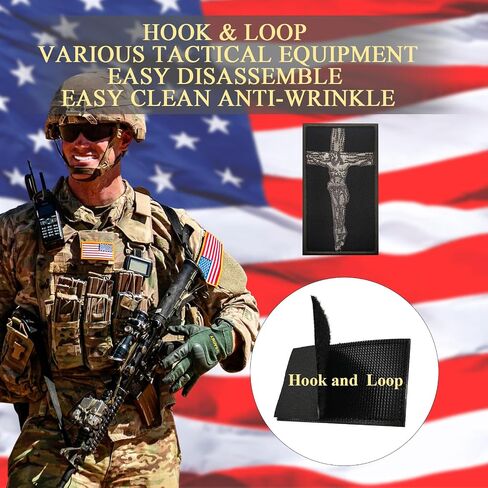 2PCS Jesus Cross Patch Embroidered Patches Tactical Morale Patch Hook and Loop in Kuwait