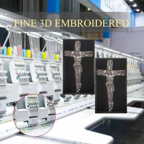 2PCS Jesus Cross Patch Embroidered Patches Tactical Morale Patch Hook and Loop in Kuwait