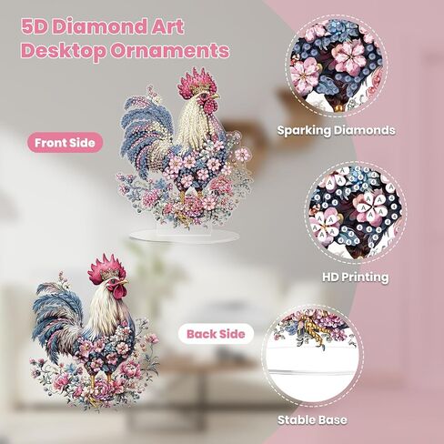 MOGTAA Fairy Diamond Art Desktop Ornaments Kits for Adults, DIY Flowers Diamond Art Painting Tabletop Ornament Kit, Special Shaped Crystal Gem Art Crafts for Home Office Table Decor Gift in Saudi Arabia