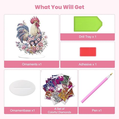 MOGTAA Fairy Diamond Art Desktop Ornaments Kits for Adults, DIY Flowers Diamond Art Painting Tabletop Ornament Kit, Special Shaped Crystal Gem Art Crafts for Home Office Table Decor Gift in Saudi Arabia