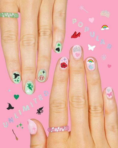 xo, Fetti Pink + Green Witch Nail Stickers - 604 pcs. | Birthday Decorations, Cute Girl Party Favor, Manicure Accessory, Kids Wizard Supplies in Saudi Arabia