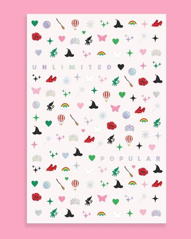 xo, Fetti Pink + Green Witch Nail Stickers - 604 pcs. | Birthday Decorations, Cute Girl Party Favor, Manicure Accessory, Kids Wizard Supplies in Saudi Arabia