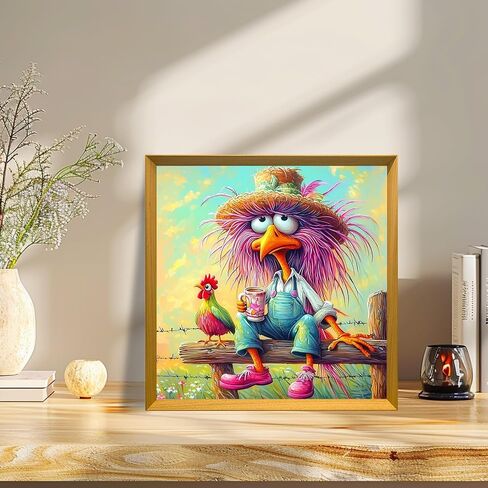 Bowetile Chicken Diamond Art Kits for Adults Beginners, Funny Animals 5D Diamond Painting Kits, DIY Full Round Drill Diamond Dots Paintings Picture Gem Art Craft for Home Wall Decor 12x12 Inch in Kuwait
