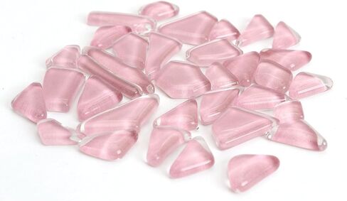 Milltown Merchants Baby Pink Smooth Mosaic Pieces, 3 Pound (48 oz) Bulk Mosaic Tiles (1200-1350 Mosaic Tiles) in Saudi Arabia