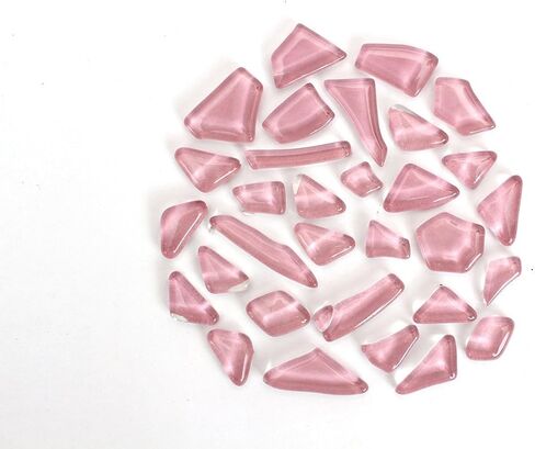 Milltown Merchants Baby Pink Smooth Mosaic Pieces, 3 Pound (48 oz) Bulk Mosaic Tiles (1200-1350 Mosaic Tiles) in Saudi Arabia