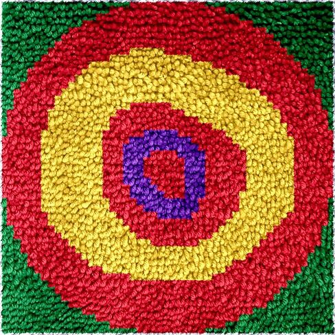 Numptain Latch Hook Kits for Kids,DIY Rug Crafts Love Pattern Color Printed Canvas,Latch Hook Kits for Beginners Handmade Needlework Crafts Home Decoration,12"x12" in Kuwait