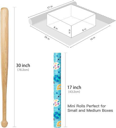 RUSPEPA Back to School Wrapping Paper Roll, Mini Roll, Blue School Supplies and Sports Theme Gift Wrap for Boys, Kids, Students, Teachers, First Day and Classroom Gifts, 17 Inches x 16.4 Feet in Kuwait