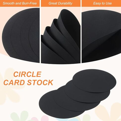 Meccanixity 24 PCS Circle Card Stock ، 7.5 بوصة تقاطعات الورق دوائر الورق المقوى السميكة لتوريد الطلاء المصمم DIY مشاريع ديكور لوحة ، أسود in Kuwait