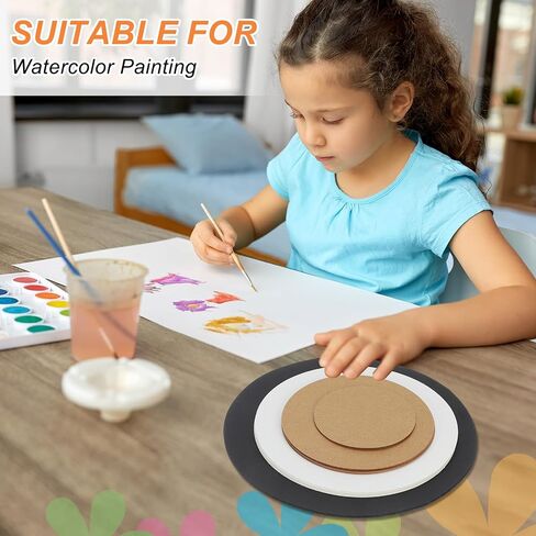 Meccanixity 24 PCS Circle Card Stock ، 7.5 بوصة تقاطعات الورق دوائر الورق المقوى السميكة لتوريد الطلاء المصمم DIY مشاريع ديكور لوحة ، أسود in Kuwait