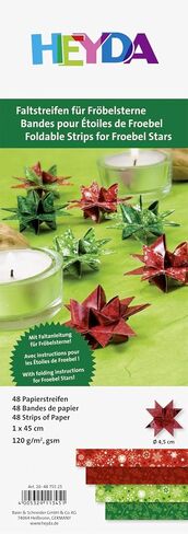 204875525 Folding Strips Set for Froebel Stars 1 x 45 cm 4 Assorted Designs Green in Saudi Arabia