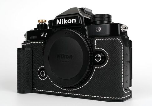 【UCHMYD】 Handmade Genuine Leather Camera Half Case for Nikon ZF/Nikon ZF Case - Top Layer Cowhide Body + Metal Base Plate + Hand Shank Design (Black) in Saudi Arabia