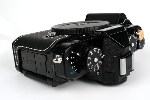 【UCHMYD】 Handmade Genuine Leather Camera Half Case for Nikon ZF/Nikon ZF Case - Top Layer Cowhide Body + Metal Base Plate + Hand Shank Design (Black) in Saudi Arabia