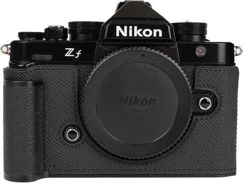 【UCHMYD】 Handmade Genuine Leather Camera Half Case for Nikon ZF/Nikon ZF Case - Top Layer Cowhide Body + Metal Base Plate + Hand Shank Design (Black) in Saudi Arabia