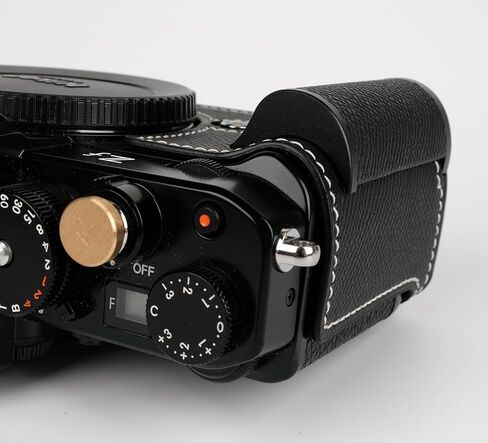【UCHMYD】 Handmade Genuine Leather Camera Half Case for Nikon ZF/Nikon ZF Case - Top Layer Cowhide Body + Metal Base Plate + Hand Shank Design (Black) in Saudi Arabia