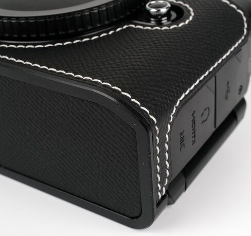 【UCHMYD】 Handmade Genuine Leather Camera Half Case for Nikon ZF/Nikon ZF Case - Top Layer Cowhide Body + Metal Base Plate + Hand Shank Design (Black) in Saudi Arabia